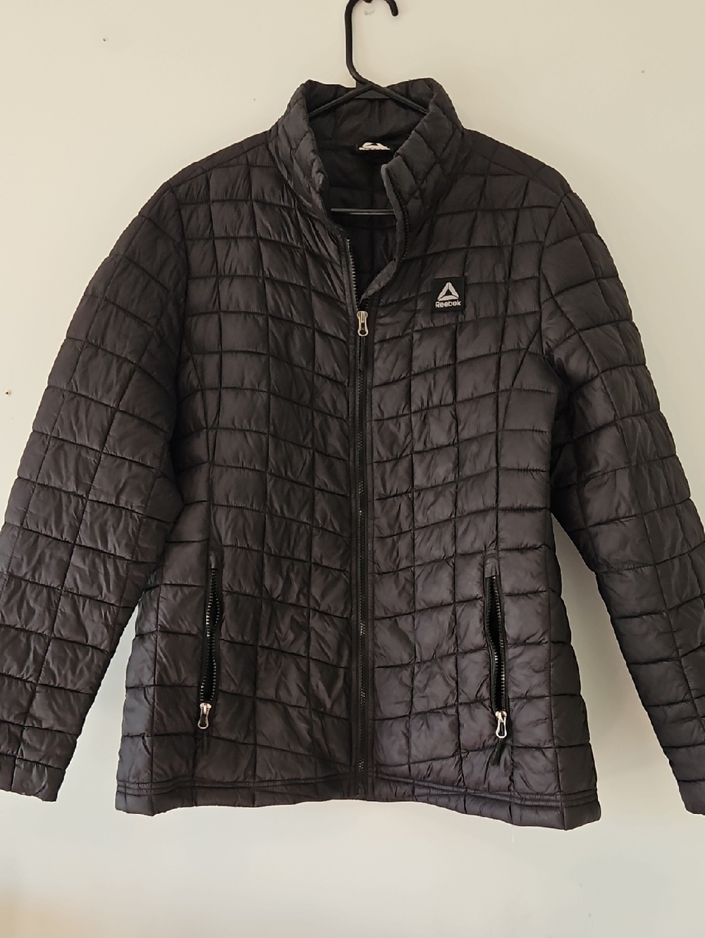 Reebok Black Puffer Jacket with White Logo